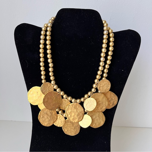 Kenneth Jay Lane Jewelry - Vintage Kenneth Jay Lane Multi-Strand Coin Statement Necklace